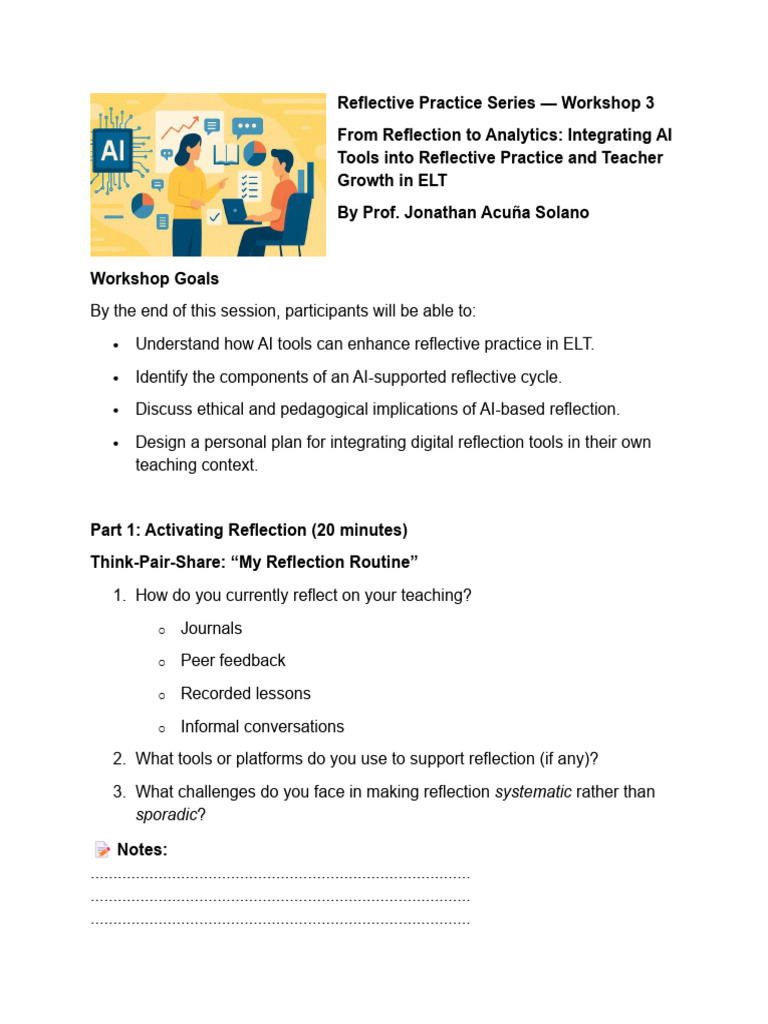 AI Tools for Reflective Practice in ELT | PDF | Reflective Practice ...