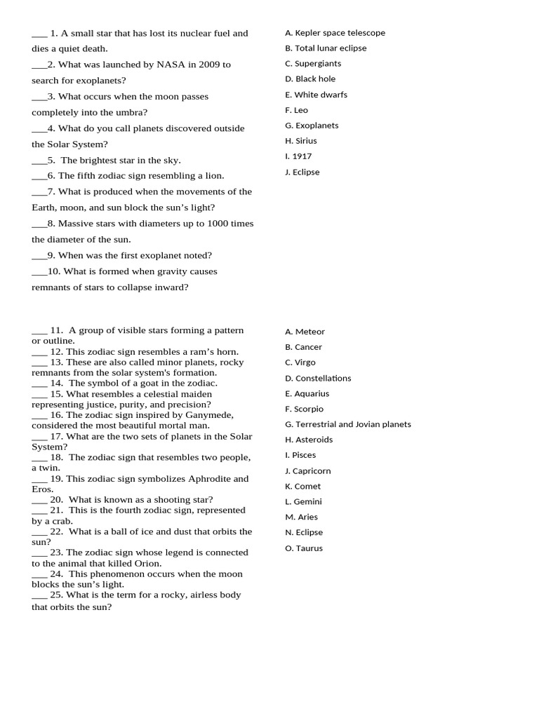 Earth Science 7 1st Quarter Reviewer | PDF | Planets | Terrestrial Planets