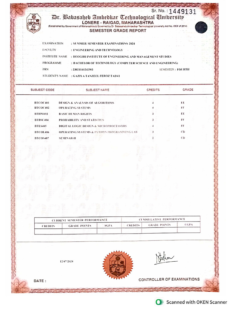 Fourth Semester | PDF