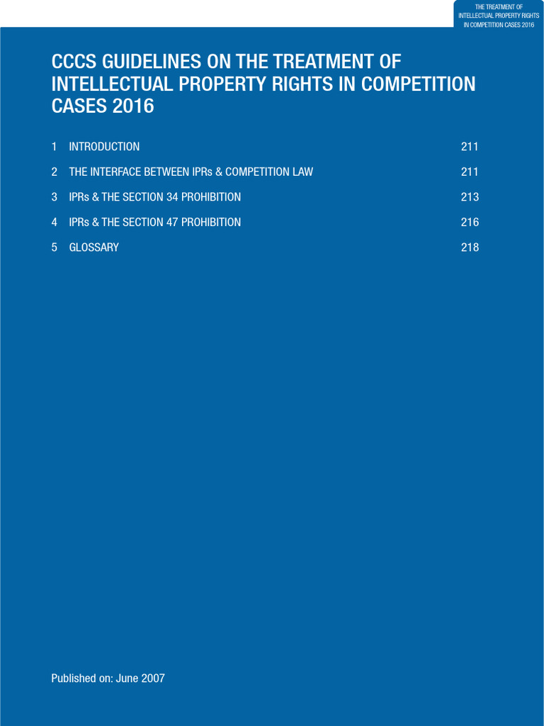 IP Rights in Competition Law Guidelines | PDF | License | Intellectual ...