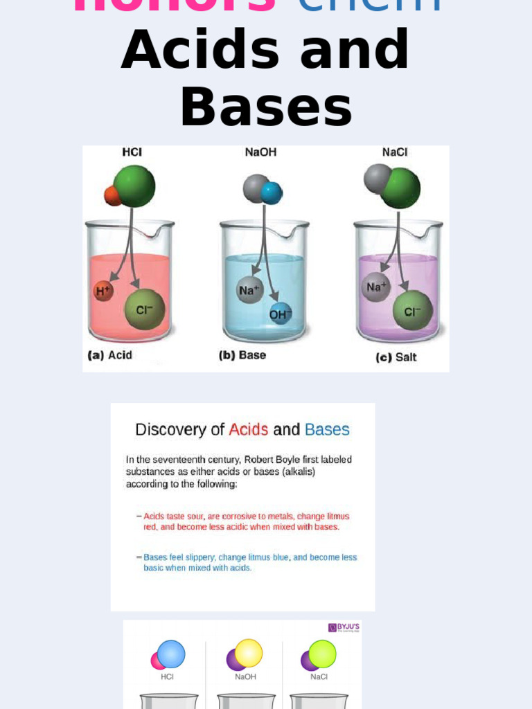 Honors Chemistry: Acids and Bases Guide | PDF | Acid | Ph