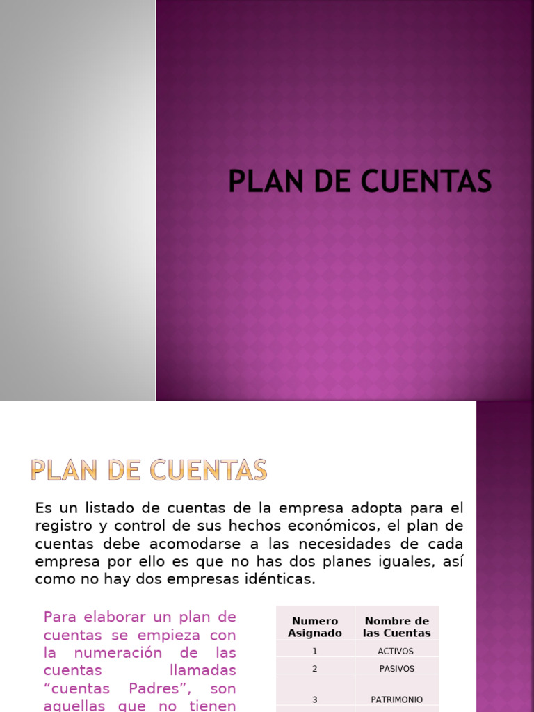Plan de Cuentas Contables Esenciales | PDF | Contabilidad | Estado ...
