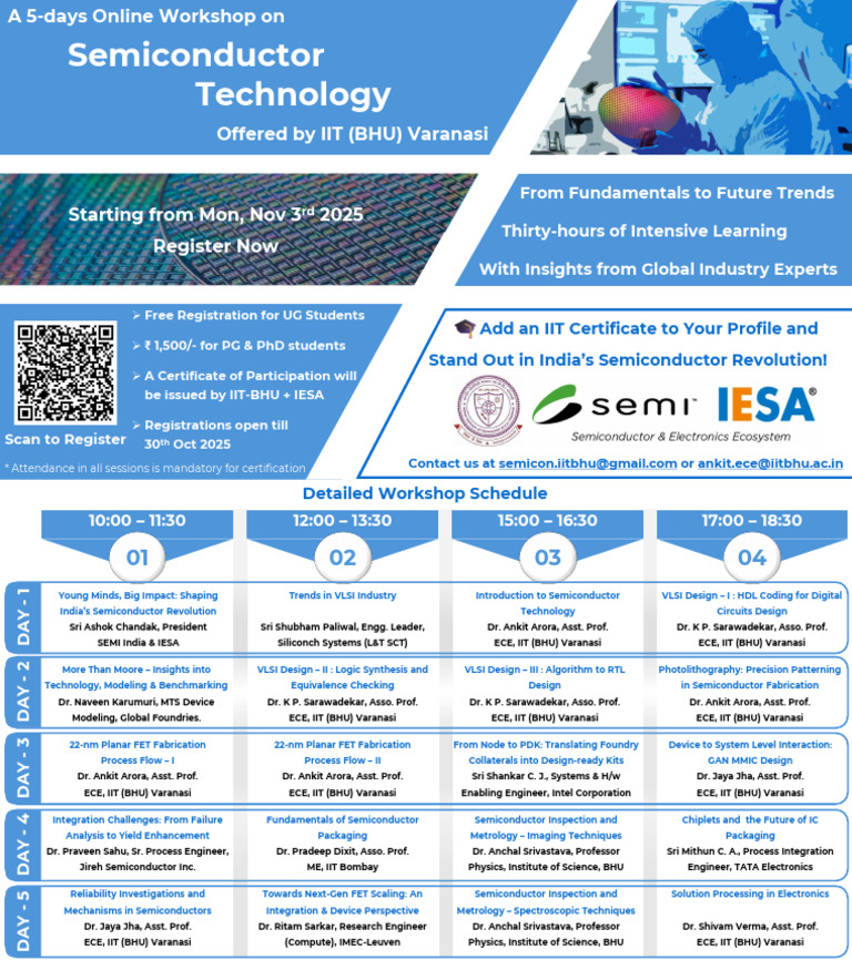 A 5 Days ONLINE Workshop On Semiconductor Technology 1761490789 | PDF ...