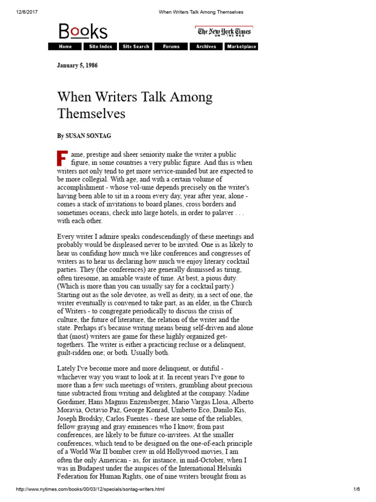 When Writers Talk Among Themselves | PDF