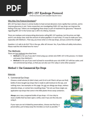 bpc 157 eye sight BPC-157 Eyedrops Preparation Guide | PDF | Hand Washing Essential supplement for newborn piglets