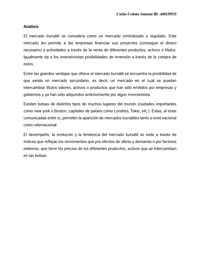 Análisis del Mercado Bursátil y Conceptos Clave | PDF | Bolsa | Business