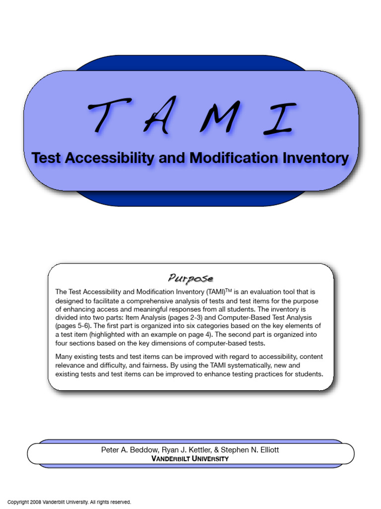 Enhancing Test Accessibility with TAMI | PDF | Accessibility | Multiple ...