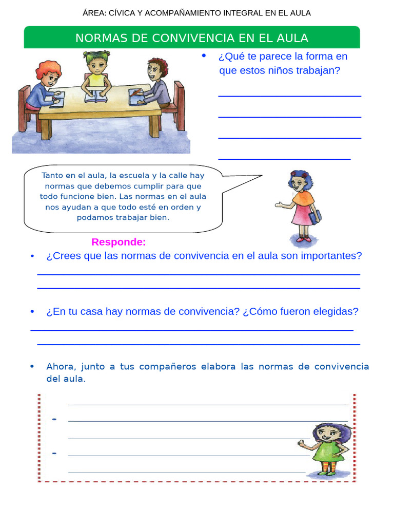 Normas de Convivencia en el Aula | PDF