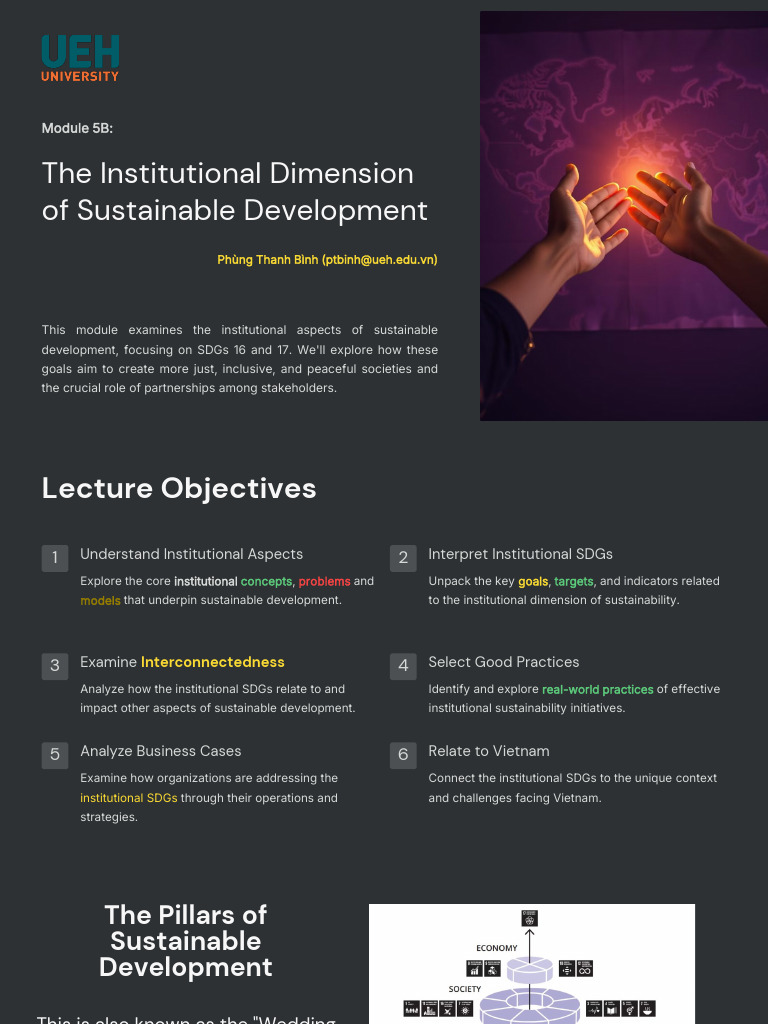 Module 5B Institutional Aspect of Sustainable Development SDG 17 | PDF ...