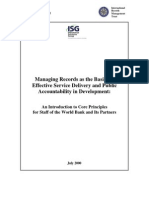 Managing Records As The Basis For Effective Service Delivery and Public Accountability in Development