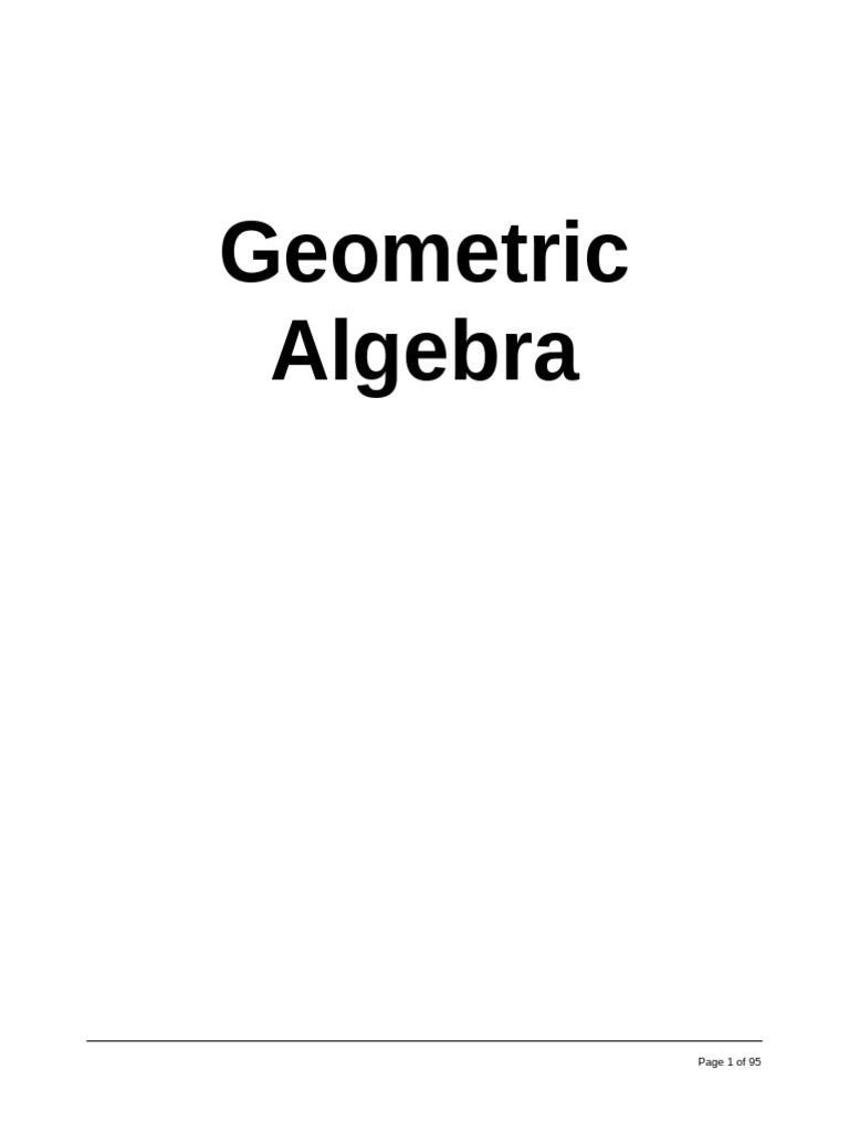 Geometric Algebra: Concepts and History | PDF | Vector Space | Linear ...