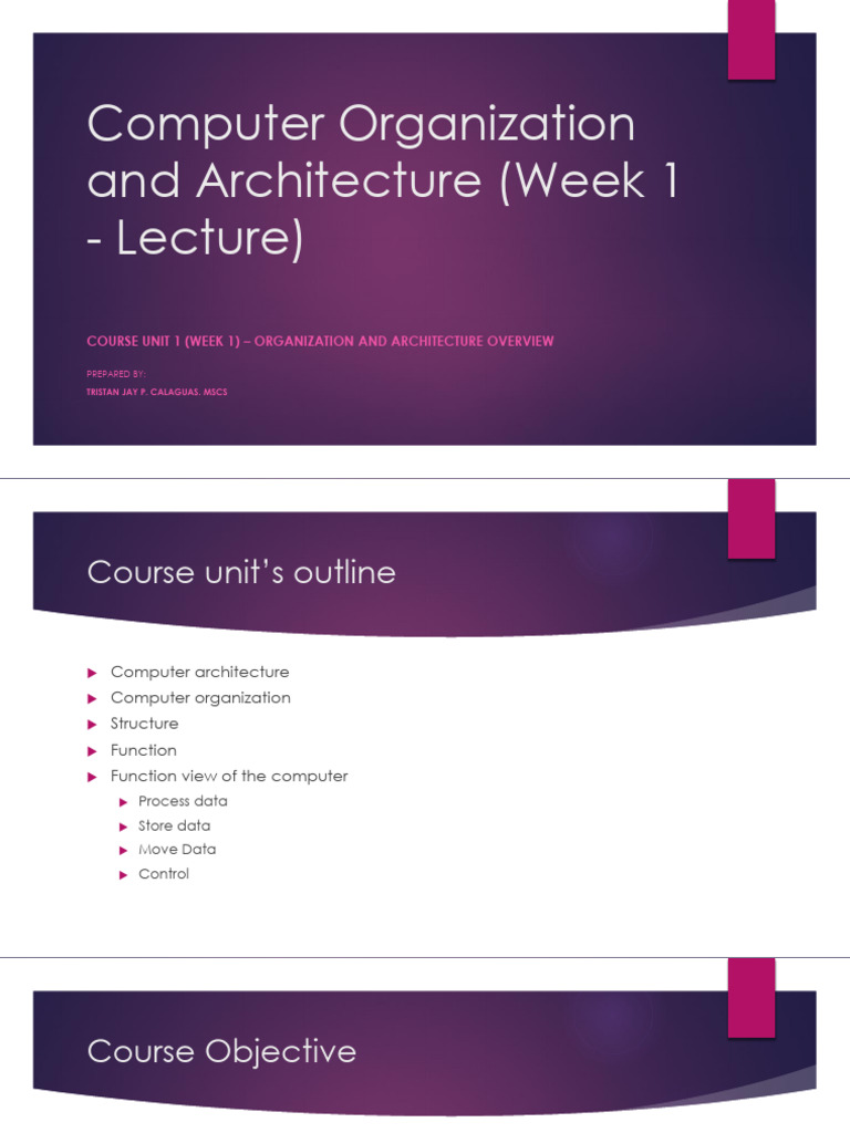 Computer Organization & Architecture Overview | PDF | Input/Output ...