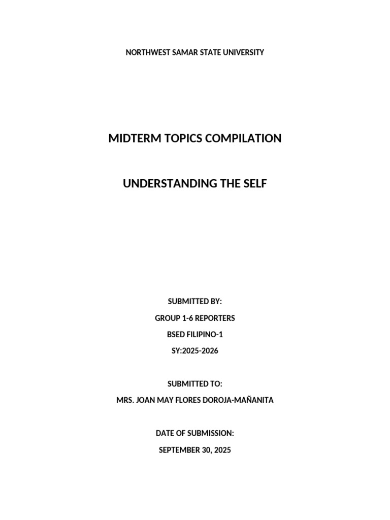 Uts Midterm Compilation 1 | PDF | Philosophy Of Self | Soul