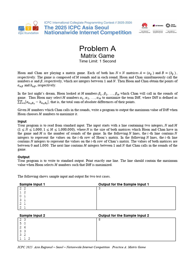 Prob Matrix Game | PDF