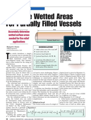 Surface Area Calculations Vessel Tanks, PDF, Area