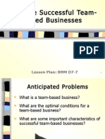 Evaluate Successful Team-Based Businesses: Lesson Plan: BMM D7-7