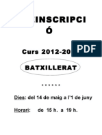 Preinscripció Batx