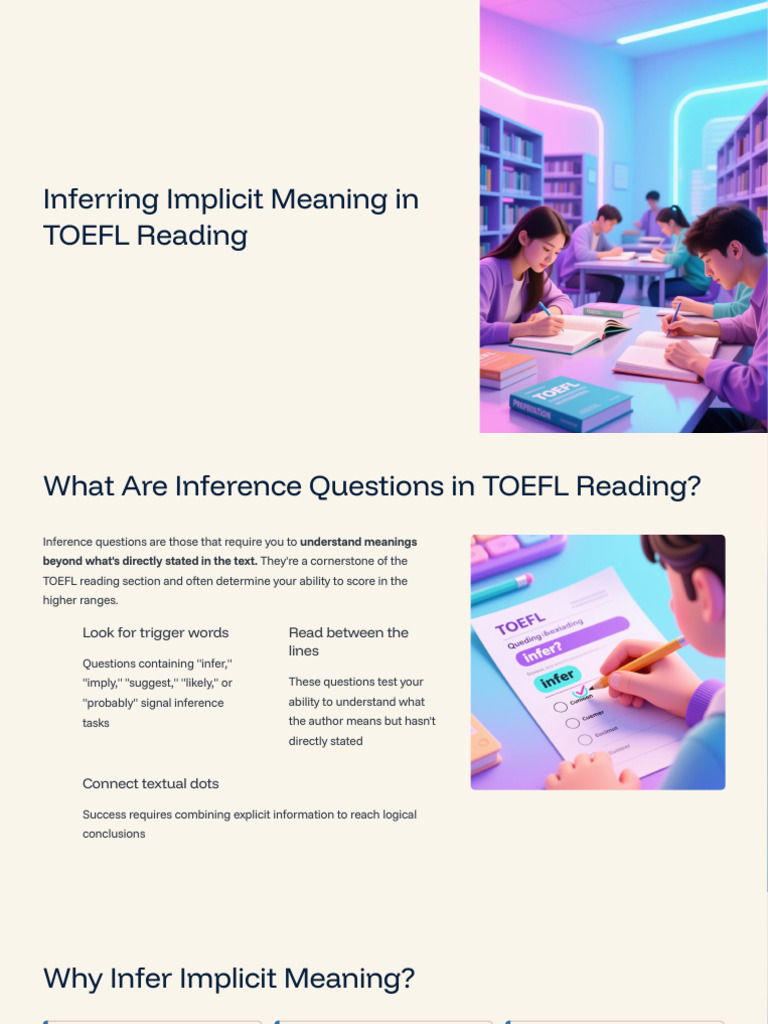 Mastering Inference in TOEFL Reading | PDF | Inference | Test Of ...