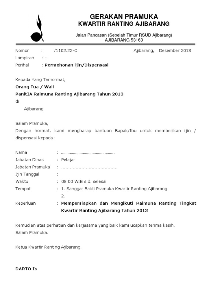 Surat Permohonan Pemateri