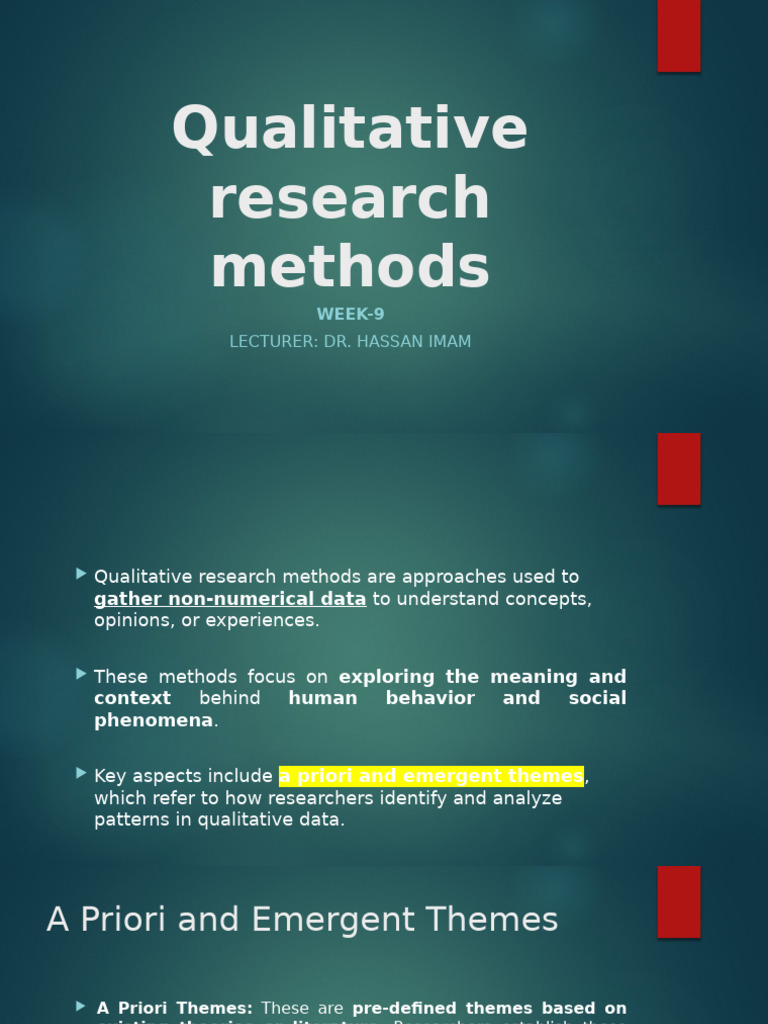 Qualitative Research Methods - Week 9 | PDF | Qualitative Research ...
