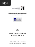 Wales MBA Modules