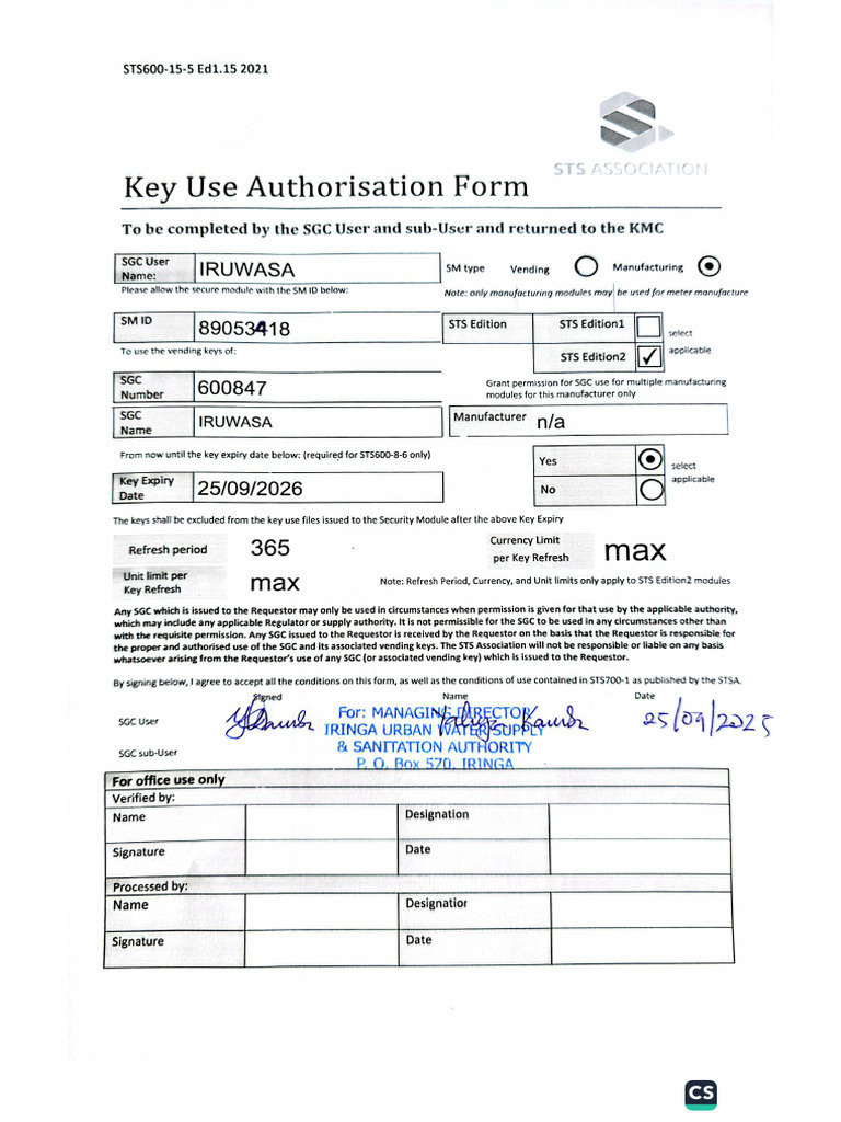 Kua Form for Smid 89053418 | PDF