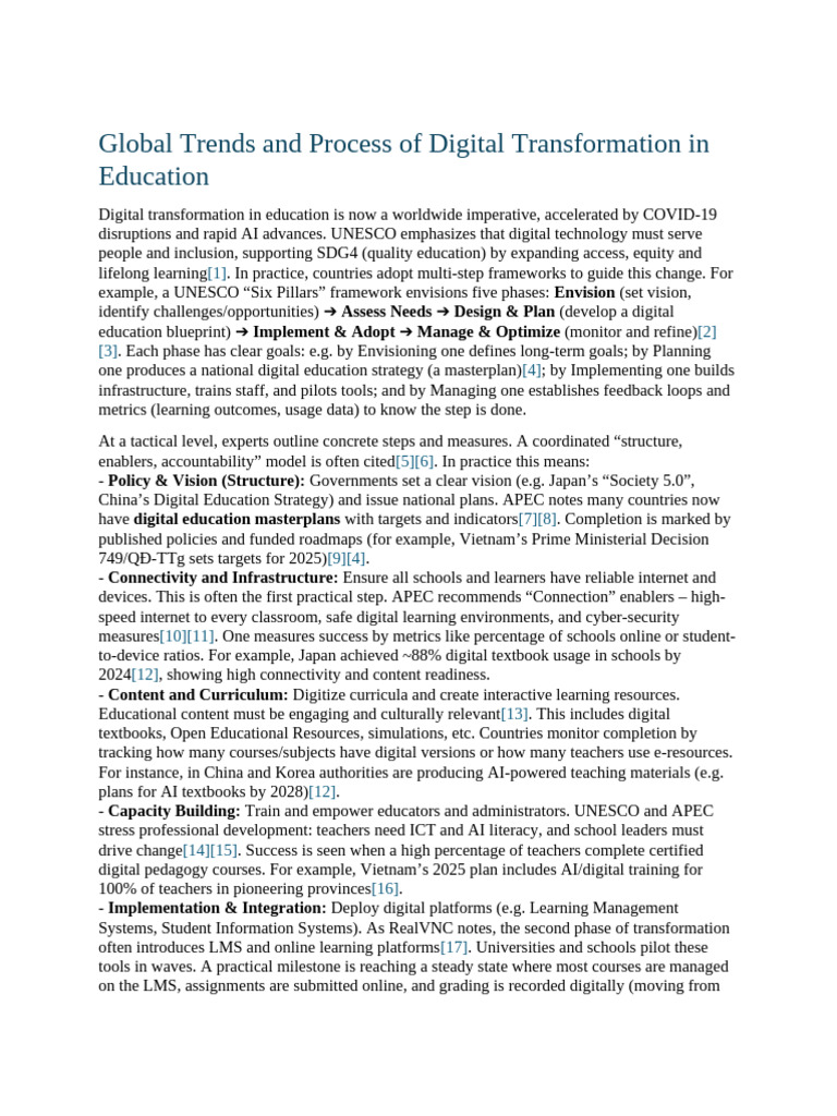 Global Trends and Process of Digital Transformation in Education | PDF ...