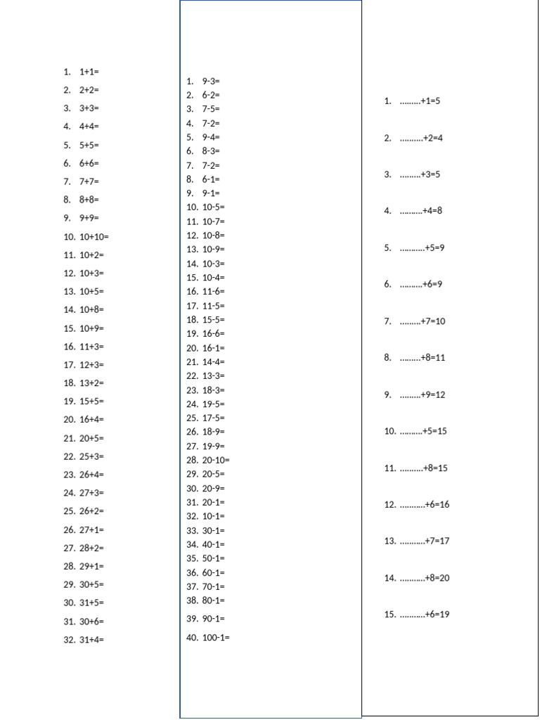 Lembar Latihan Math | PDF