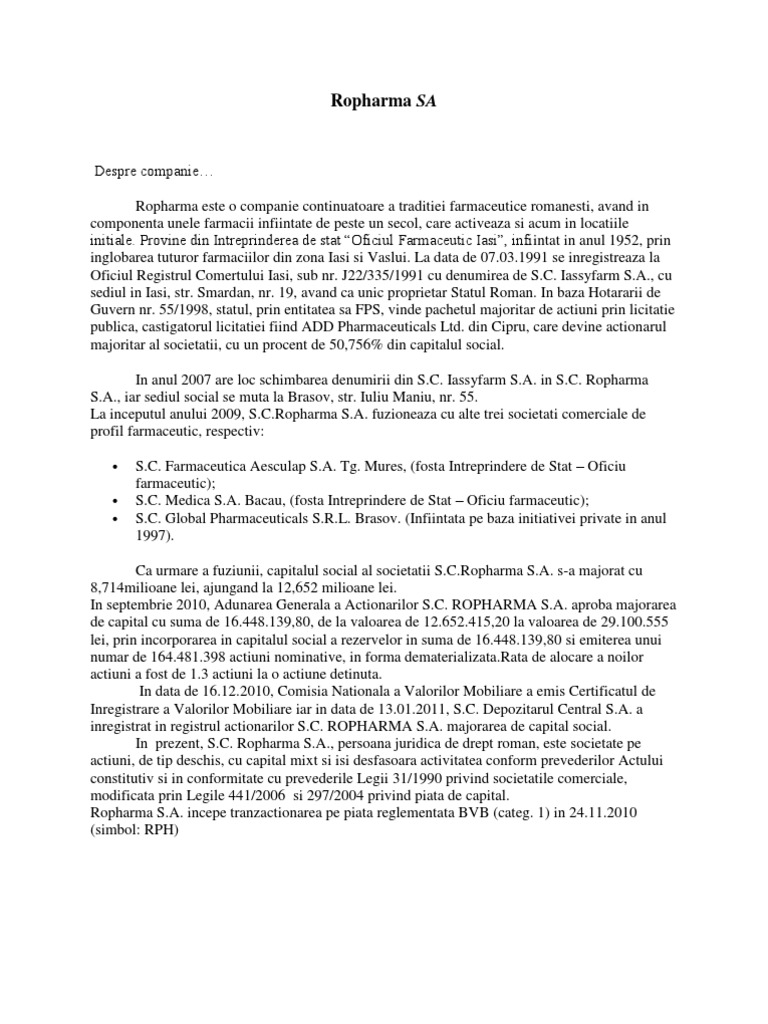 Ropharma SA | PDF