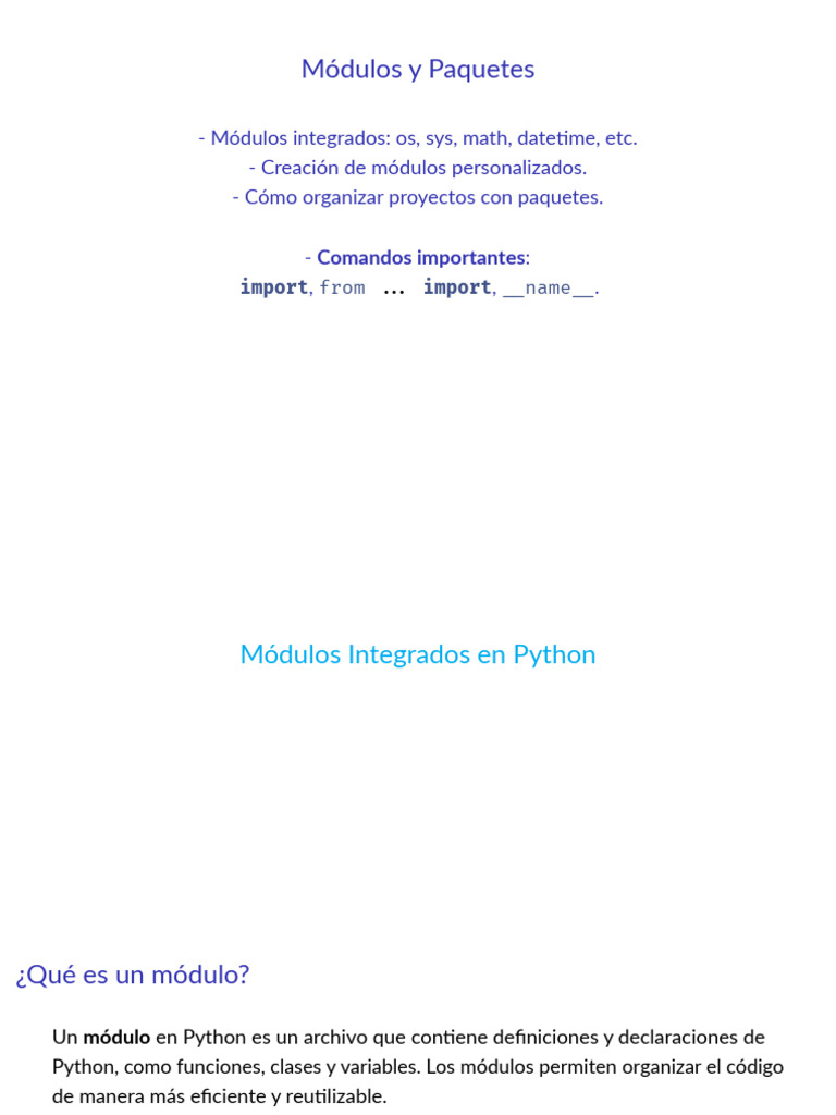 Módulos y Paquetes en Python | PDF | Python (lenguaje de programación ...