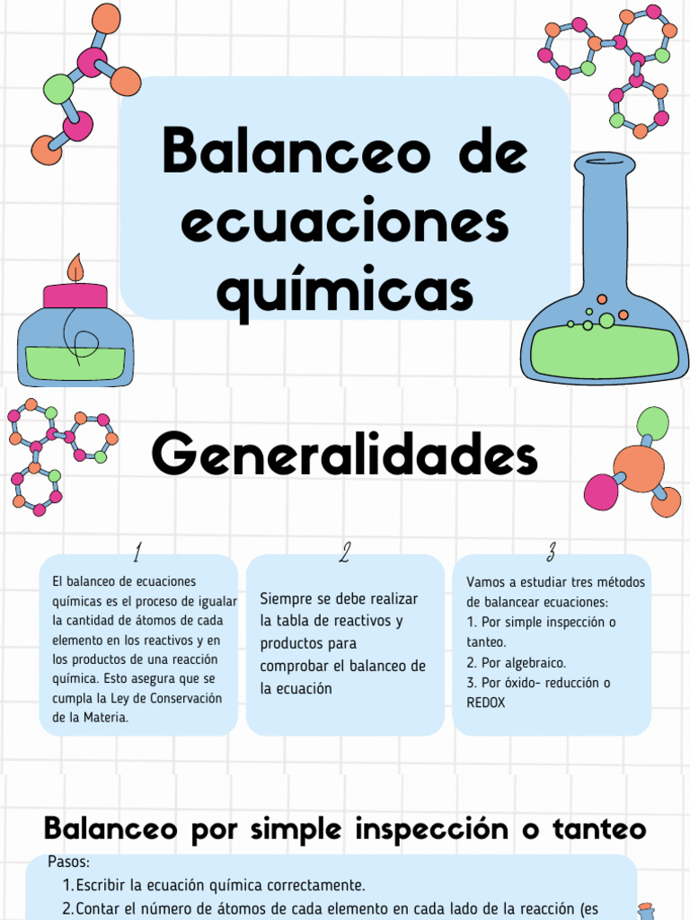 Métodos para Balancear Ecuaciones Químicas | PDF