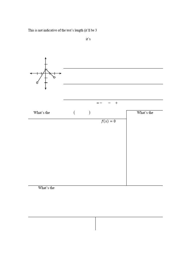 Math 141 Practice Test 1 Overview | PDF | Function (Mathematics ...