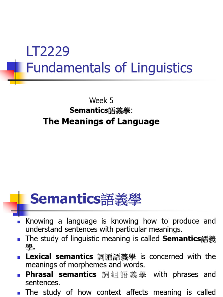 Understanding Semantics in Linguistics | PDF | Semantics | Linguistics