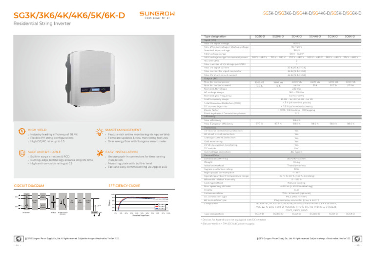 SG3K 3K6 4K 4K6 5K 6K D - Datasheet | PDF | Power Inverter ...