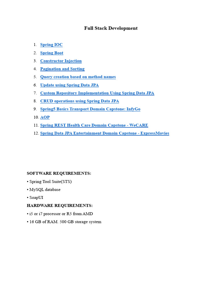 Full Stack Development with Spring JPA | PDF