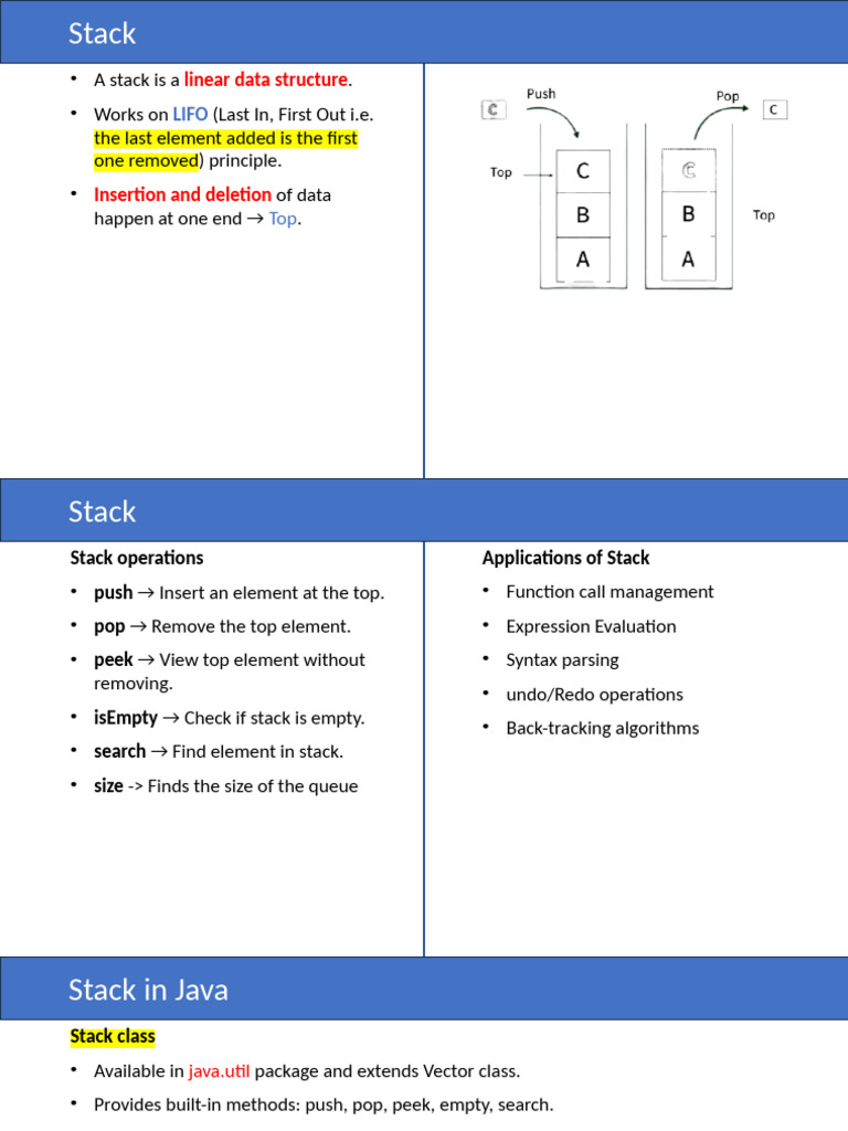 Stack, Queue, and Linked List Overview | PDF | Queue (Abstract Data ...