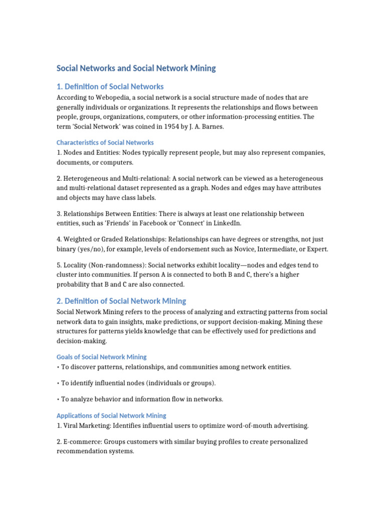 Social Networks and Social Network Mining | PDF | Social Network ...