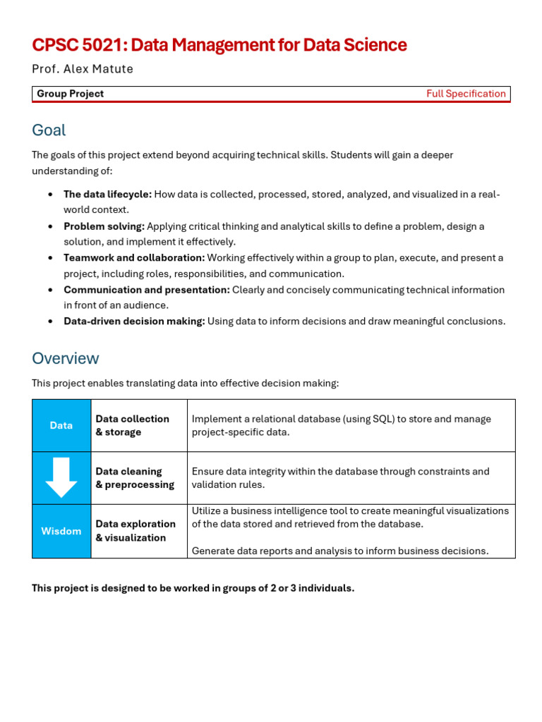 Data Management Project Overview | PDF | Databases | Database Transaction