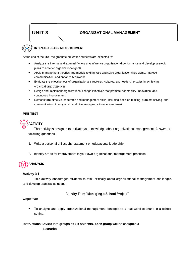 Organizational Management Strategies | PDF | Leadership ...