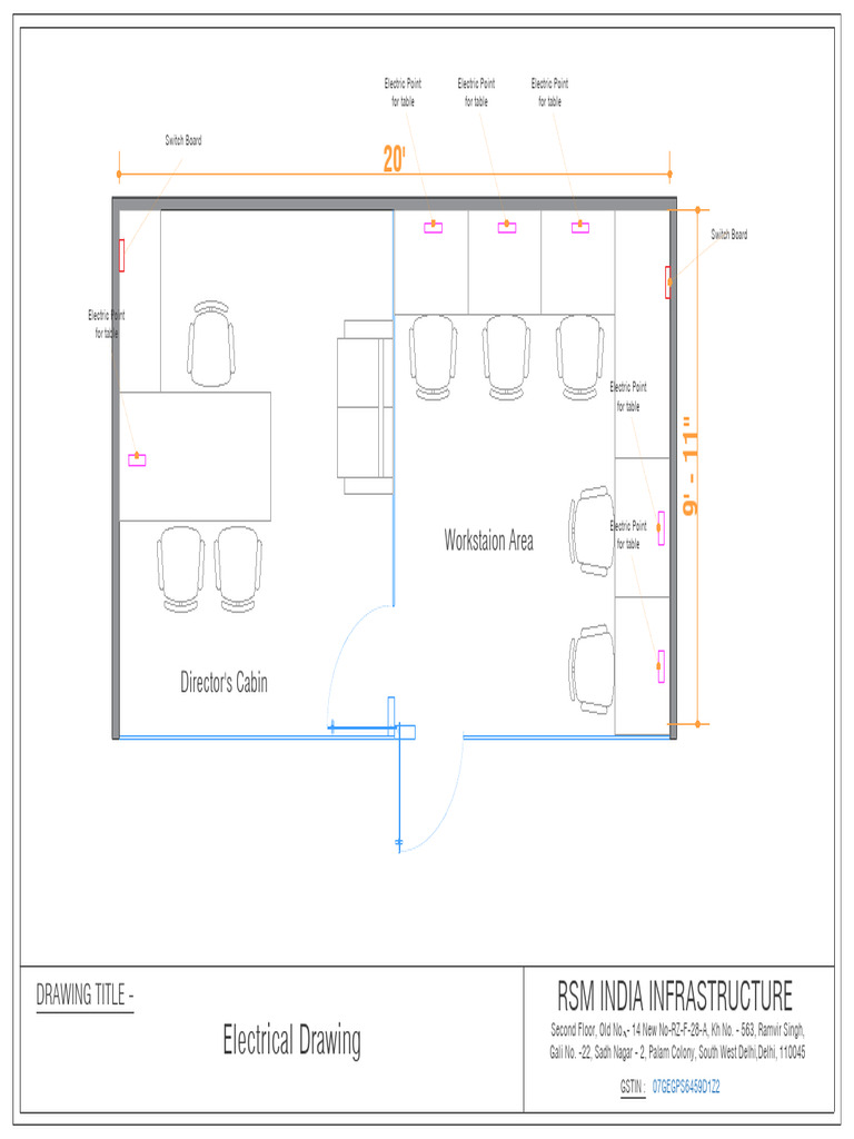 Electrical Layout for Director's Cabin | PDF