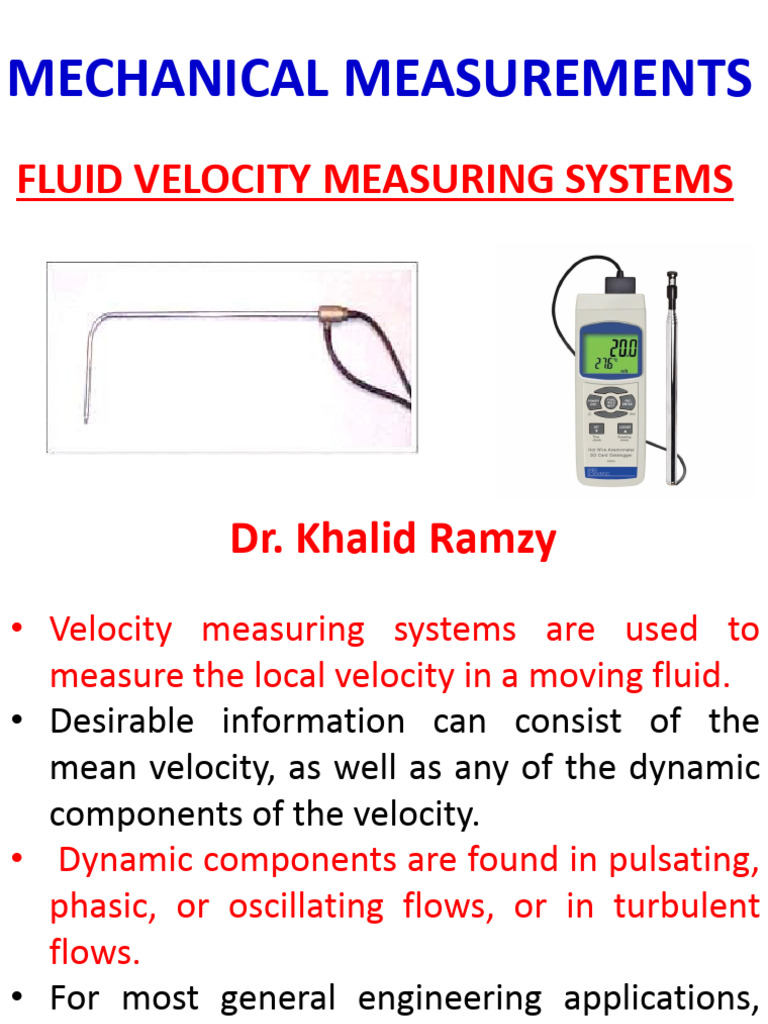 Fluid Velocity Measurement Techniques | PDF