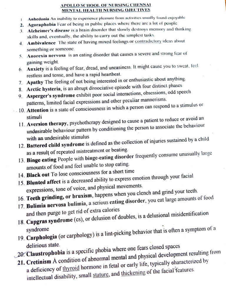 Overview of Mental Health Disorders | PDF | Mental Disorder | Anxiety