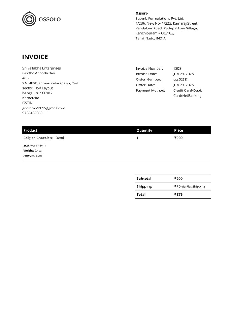 Invoice for Superb Formulations Pvt. Ltd. | PDF