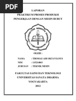 Download Laporan Praktikum Mesin Bubut by Thomas Adi Oktavianus SN93884425 doc pdf