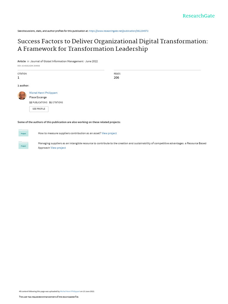 Success Factors for Digital Transformation | PDF | Governance ...