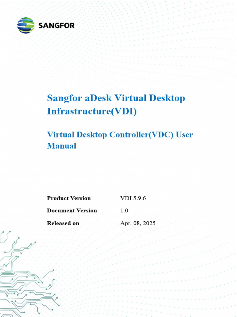 Sangfor VDI 5.9.6 User Manual | PDF | Desktop Virtualization ...