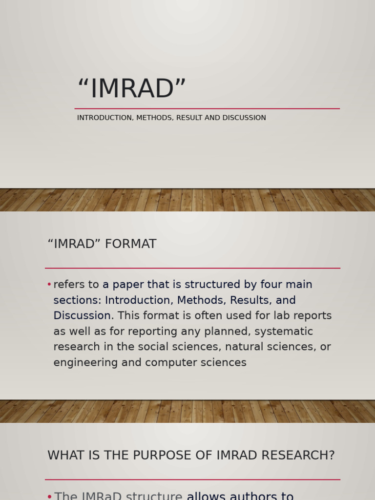 Understanding the IMRAD Format | PDF