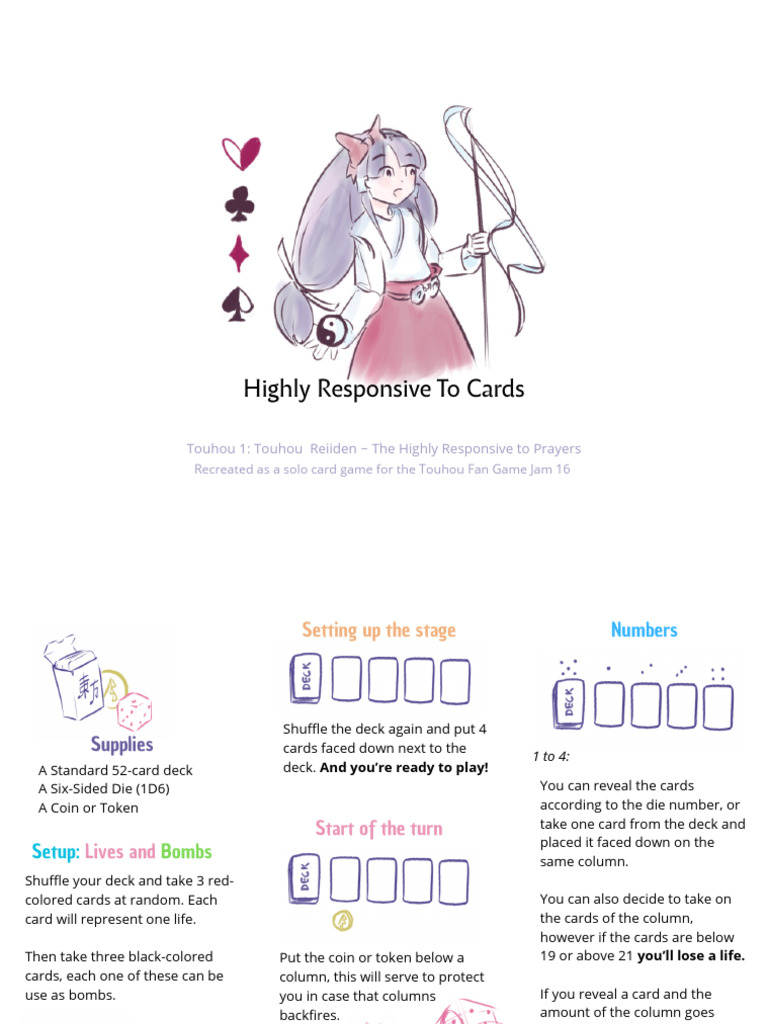 Touhou Card Game Rules and Setup | PDF | Playing Cards | Gaming