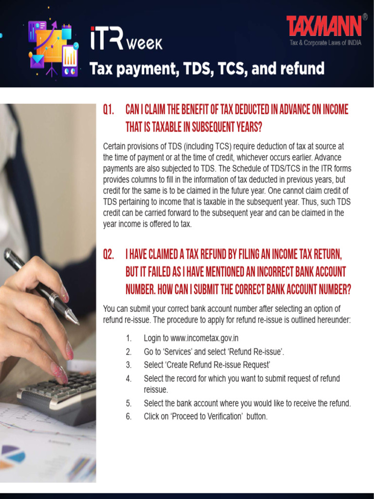 TDS, TCS, and Tax Refund Guide | PDF | Tax Refund | Taxes