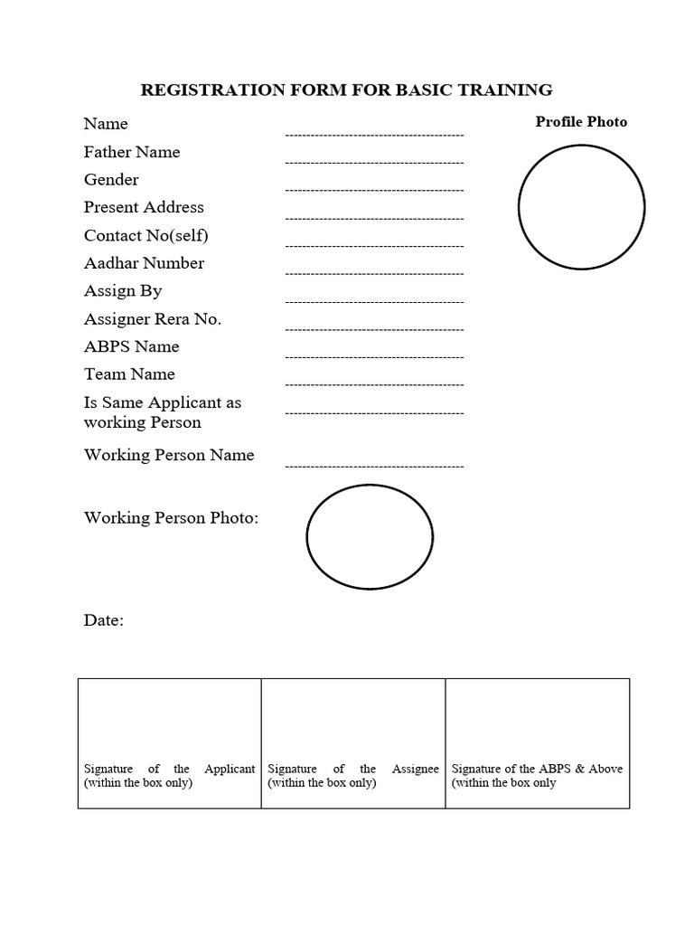 Basic Training Registration Form | PDF